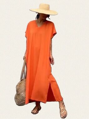 Zara Studio 100% Silk Kaftan Dress